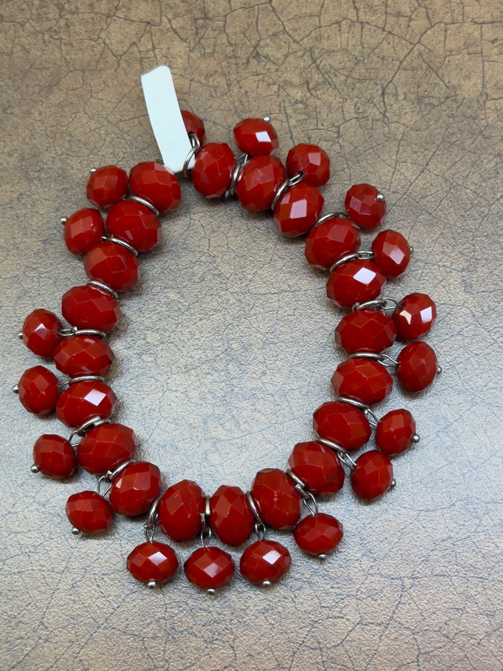 Red Faceted Bead Cluster Bracelet - Women Jewelry